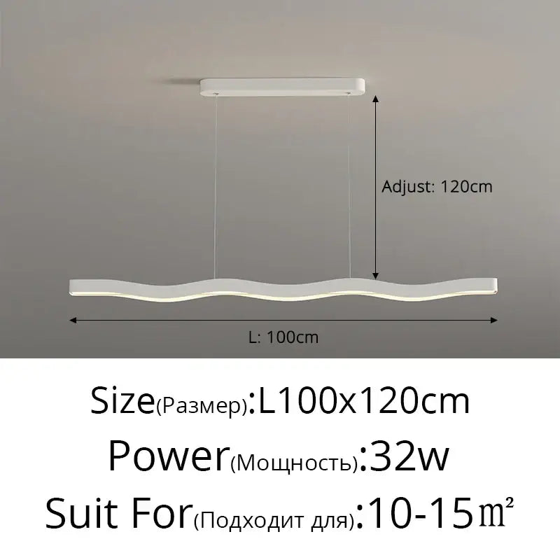 A sleek modern white cream style led ceiling lamp with wavy design and adjustable hanging length for living room decorbites cream style