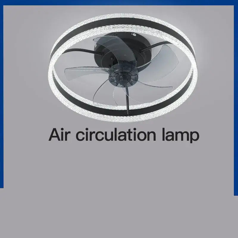 Modern black and white circular ceiling fan lamp with integrated led lighting from decorbites 7-leaf tri-color fan lights