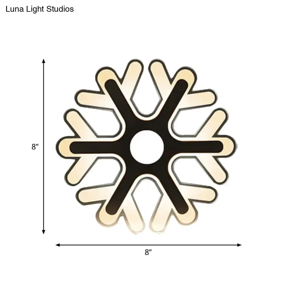 Modern white acrylic cloud led table lamp with an eight-inch square led ceiling light and snowflake design wall lamp