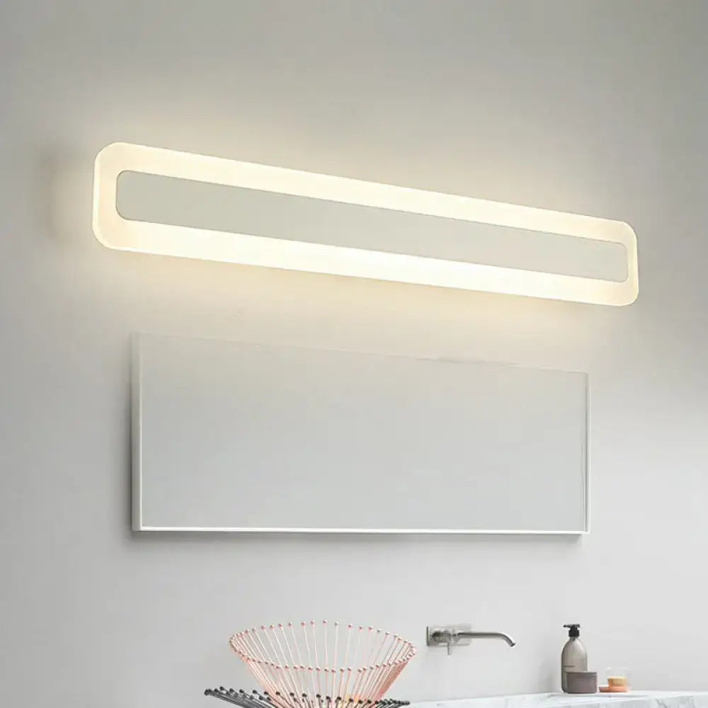 Modern white acrylic led vanity light bathroom sconce with sleek white diffuser for 110v-120v or 220v-240v use