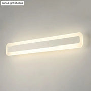 Modern white acrylic led vanity light bathroom sconce with sleek rectangular design compatible with 110v-120v and 220v-240v