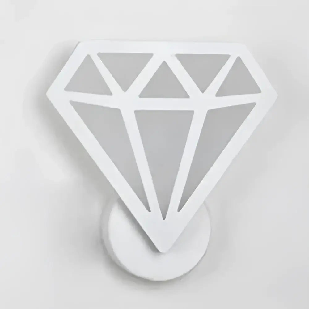 Modern white acrylic led wall sconce with minimalist geometric cutout design for childrens bedroom decor by decorbites acrylic