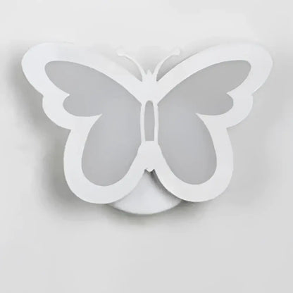Modern white acrylic led wall sconce shaped like a butterfly with sleek minimalist design for childrens bedroom decorbites acrylic led