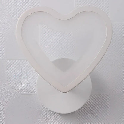 Modern white acrylic led wall sconce in heart shape with smooth glossy finish for childrens bedroom decor by decorbites acrylic led