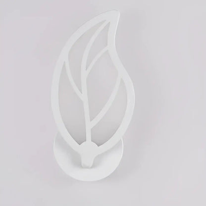 Modern white acrylic led wall sconce with leaf cut out design for childrens bedroom decor by decorbites acrylic led