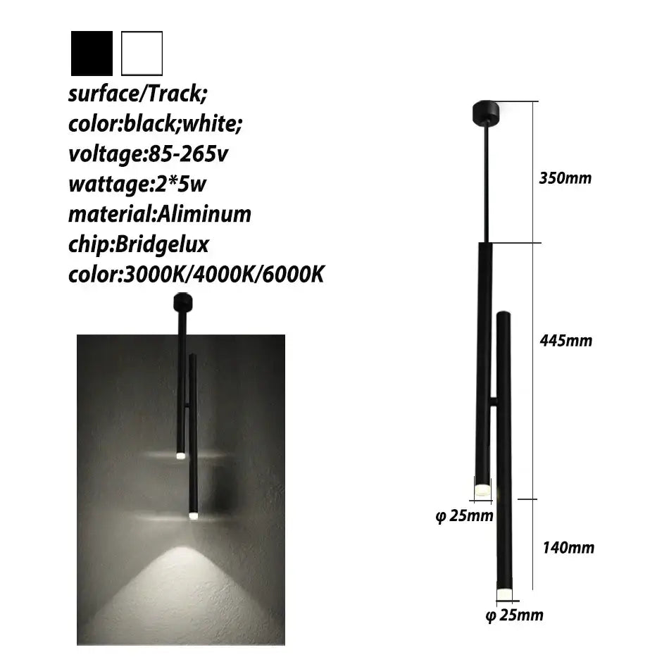 Black aluminum modern ceiling spotlights with two cylindrical fixtures decorbites adjustable double angle design
