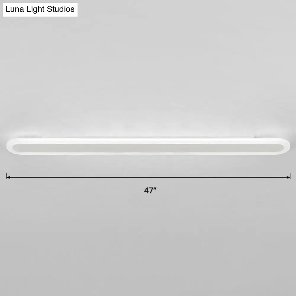 Modern white and black acrylic bar wall lamp with sleek oval led ceiling light fixture 110v-120v 220v-240v 47-inch length