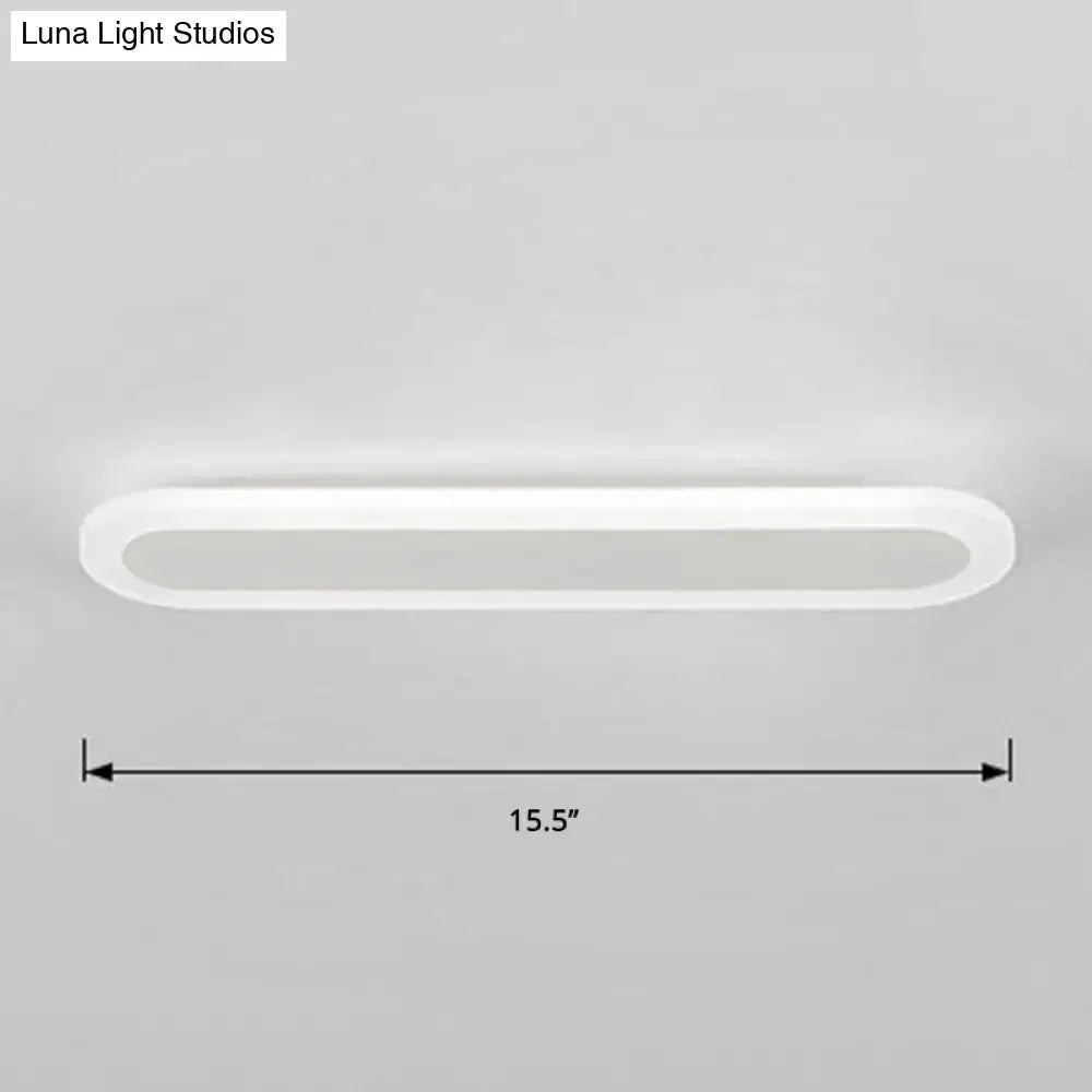 Modern white and black acrylic bar wall lamp with oval led ceiling light fixture for 110v-120v 220v-240v use