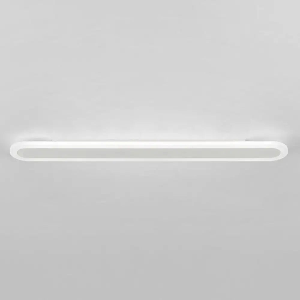 Modern white oval led ceiling light with sleek acrylic bar design suitable for wall lamp 110v-120v 220v-240v use