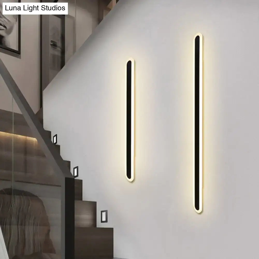 Two modern black matte acrylic bar wall lamps with warm white led light for corridor use 110v-120v 220v-240v