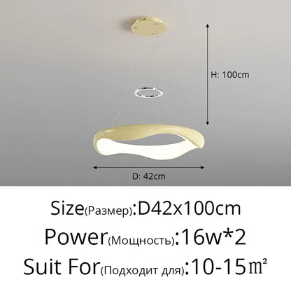 Modern pendant lamp with cream LED light, sleek curved design, and black chrome ring accent for dining room decorbites black chrome