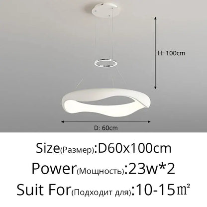Modern white led pendant lamp with sleek curved design and black chrome circular top ring for dining room decorbites black chrome