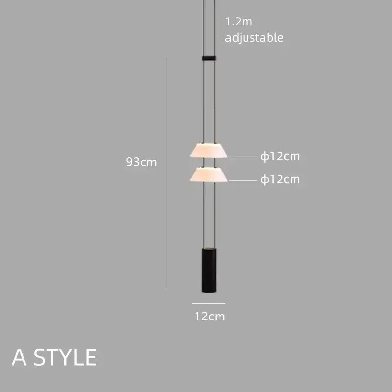 Modern black and white decorbites circular pendant light with tiered design and adjustable height for dining room decor