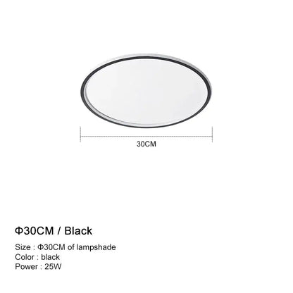 Black circular lampshade with sleek minimalist design for decorbites dimmable led ceiling light 30cm diameter