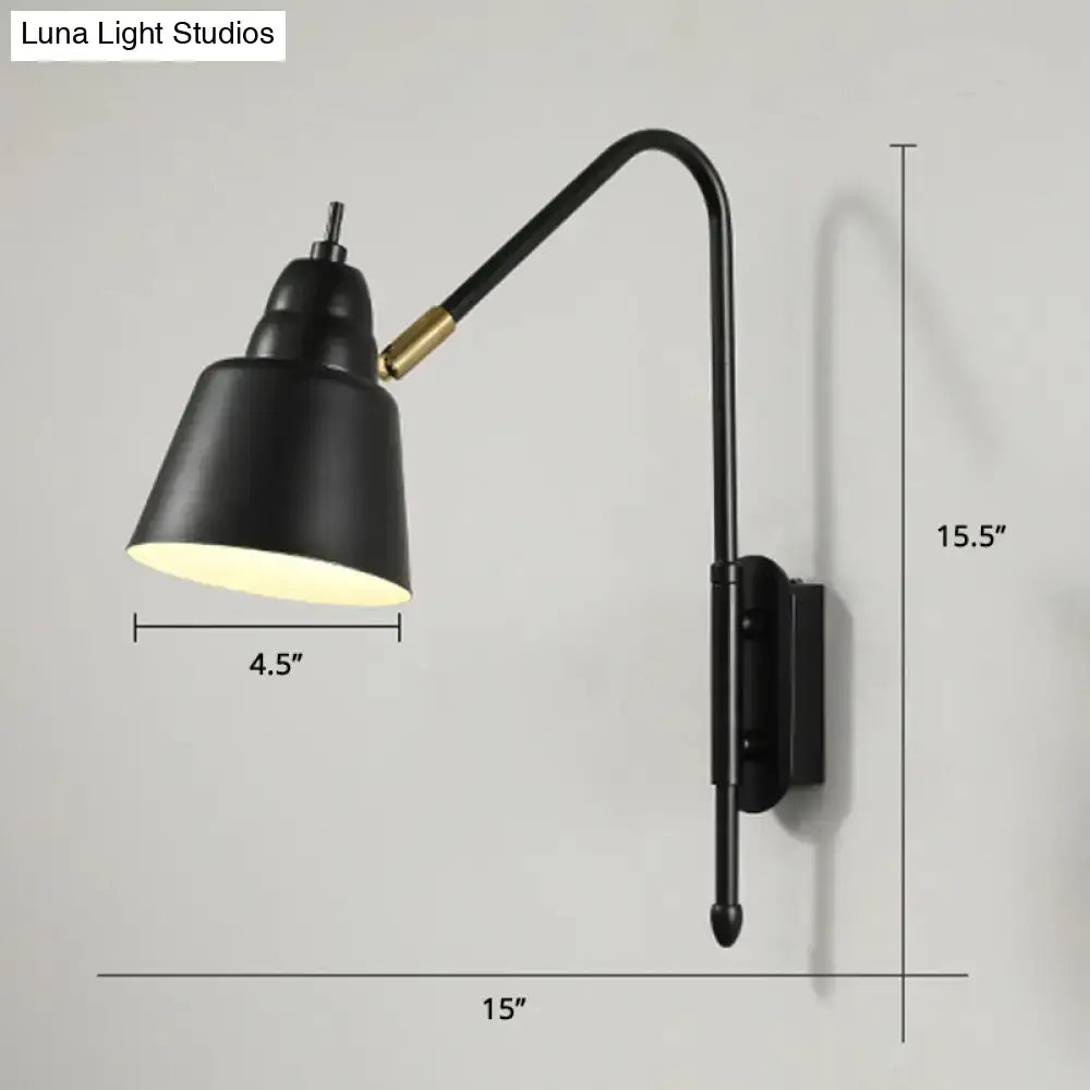 Modern white and brass v-shaped wall light with black matte adjustable arm and brass accent joint for bedroom reading lamp light type