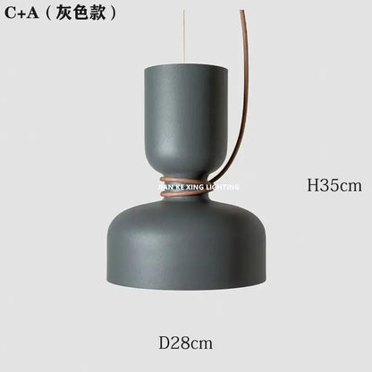 Modern white and copper ceramic pendant light with gray matte cylindrical shade and brown leather cord for dining room decorbites designer iron chandelier