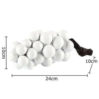 Modern white and gold ceramic grape skewer desk ornament with dark brown stem measuring 24cm by 10cm decorbites grape skewer