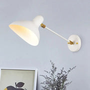 Modern white and gold wall mounted lamp with sleek adjustable arm for living room led incandescent fluorescent use