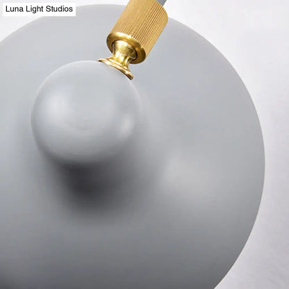 Modern white and gold wall mounted lamp with gray matte spherical lampshade for adjustable living room led lighting