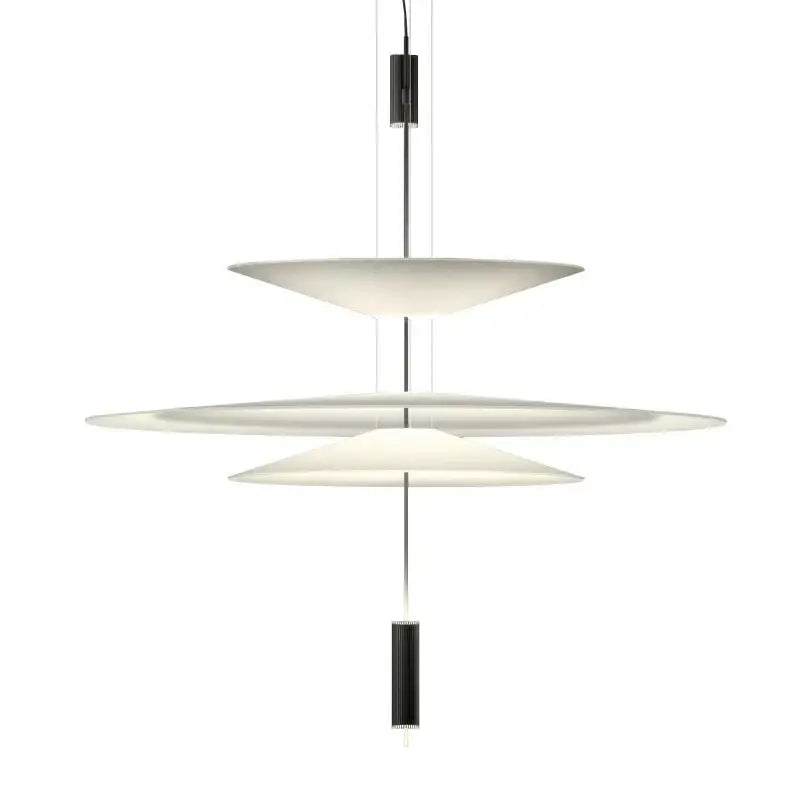 Modern white and black decorbites flying saucer pendant light with tiered design ideal for dining room pendant light decor