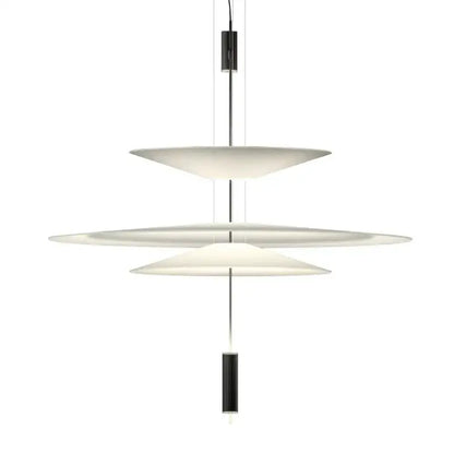 Modern white and black decorbites flying saucer pendant light with tiered design ideal for dining room pendant light decor