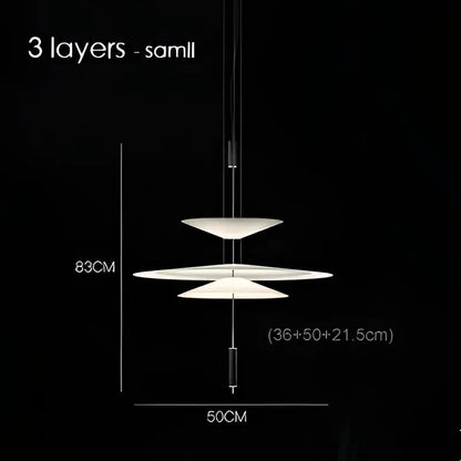 Modern white and black flying saucer pendant light with minimalist three-tiered disc design for dining room decorbites flying saucer pendant