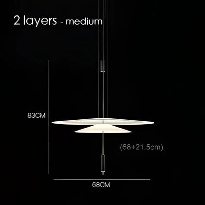 Modern white and black flying saucer pendant light with sleek concentric circular shades for dining room decorbites flying saucer pendant
