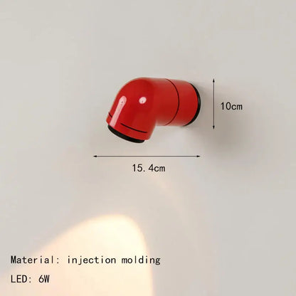 Vibrant red 10cm tall decorbites led wall light with sleek injection-molded design for modern bedroom sconce decor