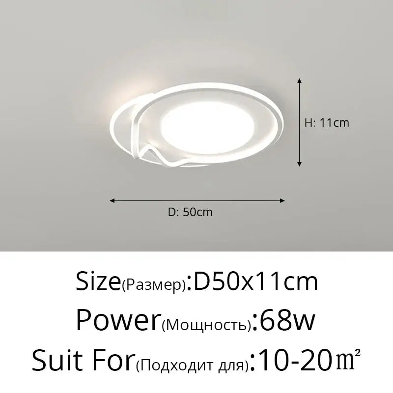White circular recessed ceiling light with frosted glass cover for modern living chandelier lights in dining room