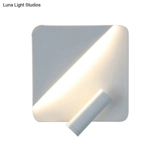 Modern white and black minimalist led spotlight wall lamp featuring a sleek adjustable cylindrical fixture for bedroom use