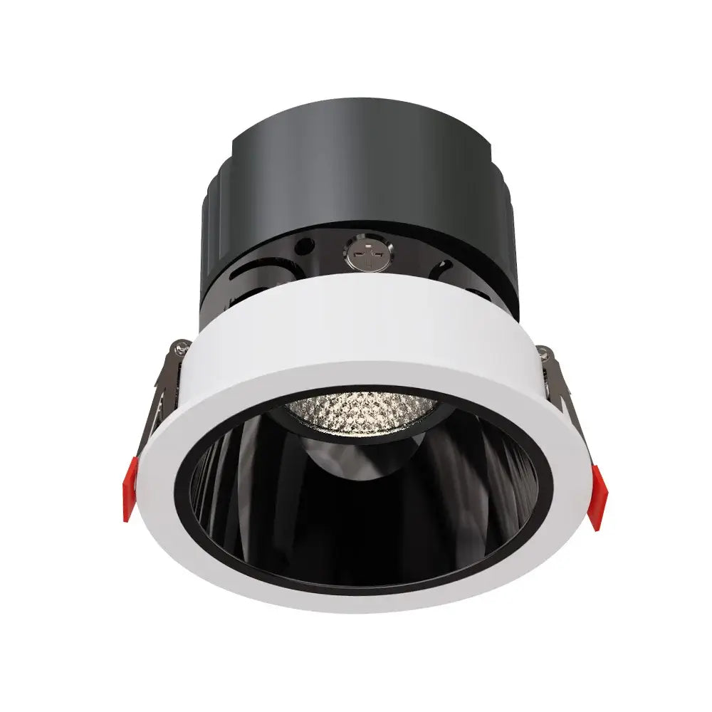 Modern white and black recessed downlight spotlights with red adjustment tabs for living room decorbites 12w LED lighting