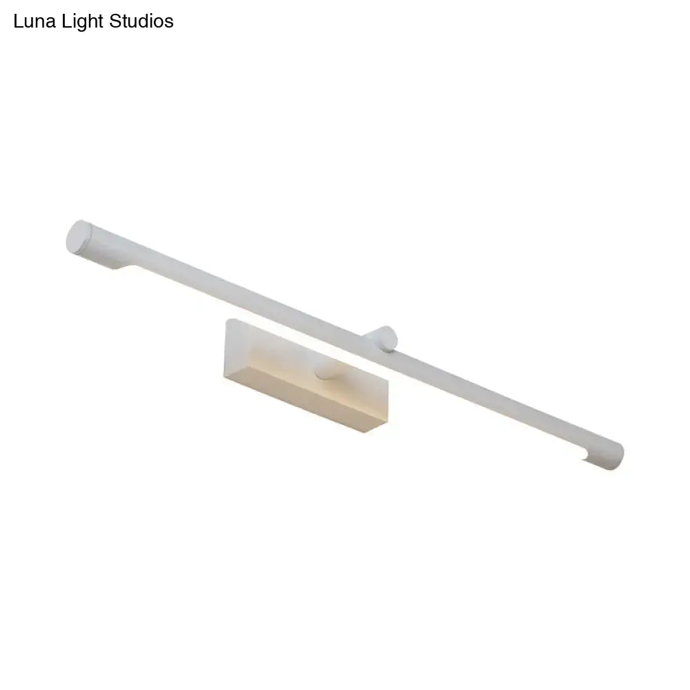 Modern white and black tube vanity lighting wall sconce with minimalist rectangular design and frosted glass diffuser