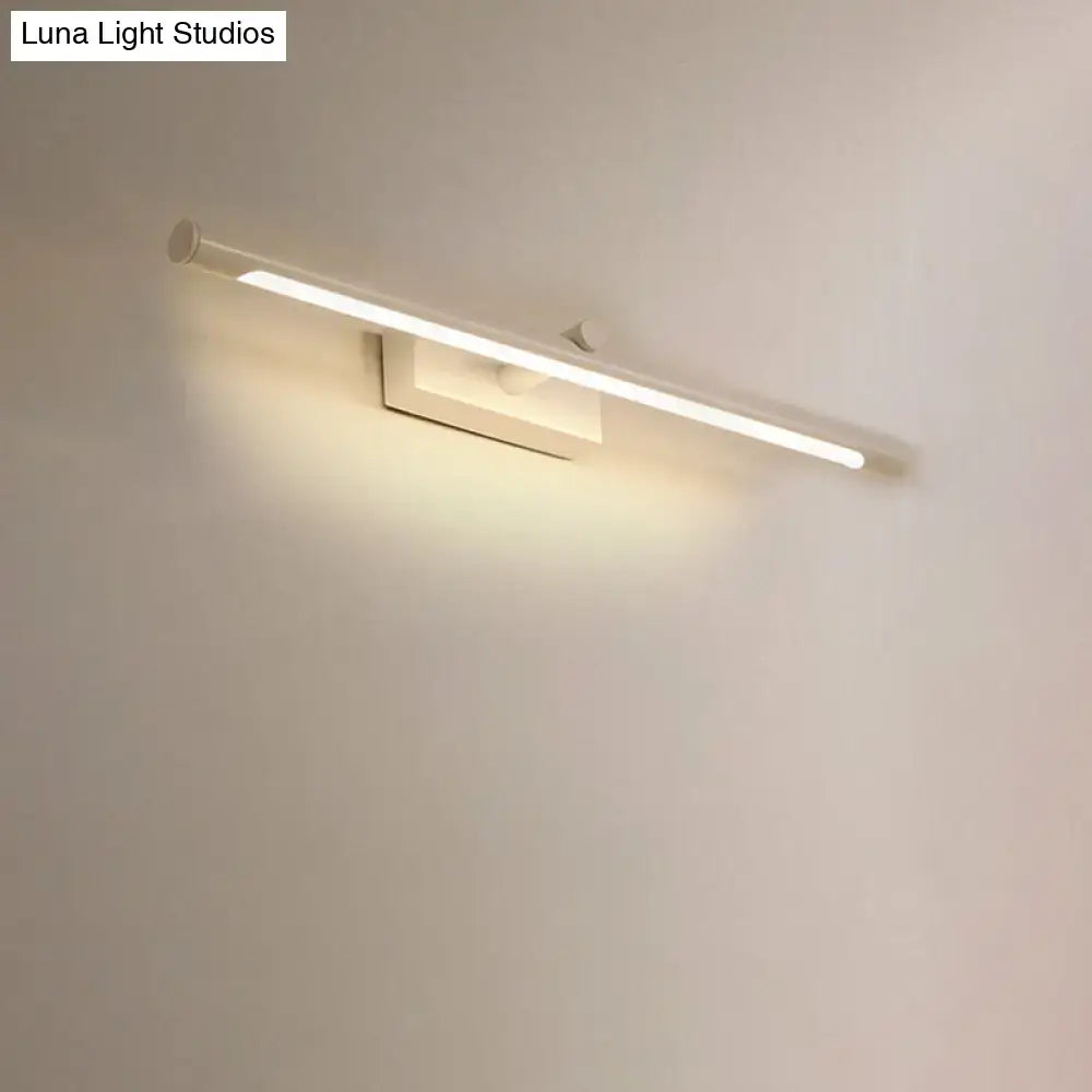Modern white and black tube vanity lighting wall sconce with a sleek minimalist design for bathroom vanity lighting