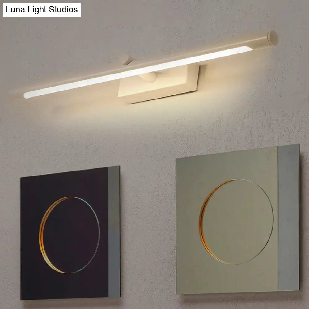 Modern white and black tube vanity lighting wall sconce with sleek minimalist design for bathroom vanity lighting