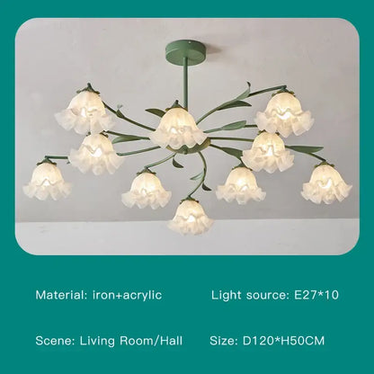 Modern white branch ceiling chandelier featuring a mint-green wrought iron decorbites branch ceiling design with frosted lampshades