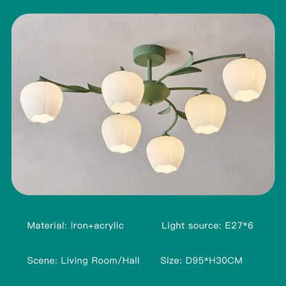Modern white branch ceiling chandelier with green iron frame and five frosted acrylic lampshades for living room decorbites branch ceiling