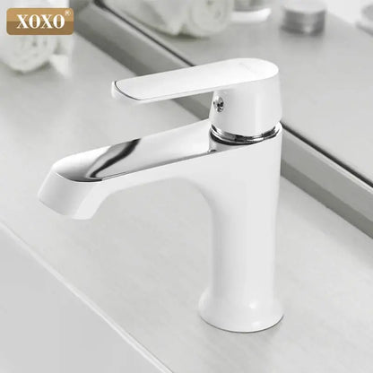 Modern white ceramic basin faucet with polished chrome accents ideal for decorbites bronze green fashion bathroom mixers