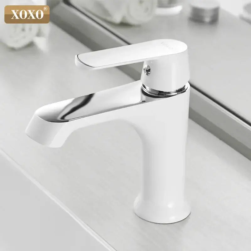Modern white ceramic basin faucet with polished chrome accents ideal for decorbites bronze green fashion bathroom mixers