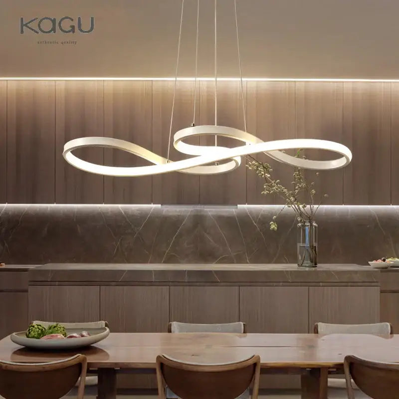 Modern white circle led chandelier with sleek white acrylic infinity-loop pendant light for decorbites circle led decorbites circle