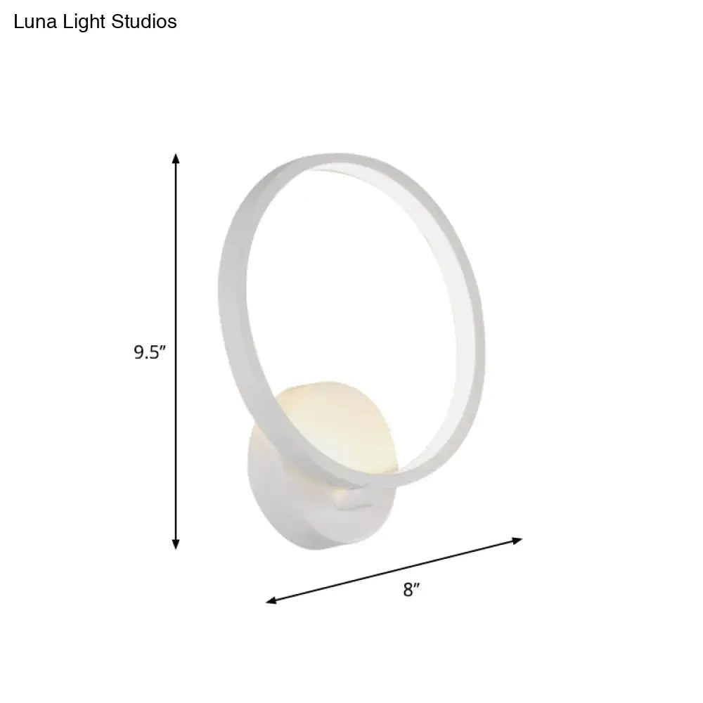 Modern white circular sconce light fixture with sleek minimalist design and soft ambient lighting for bedroom use 110v-120v 220v-240v