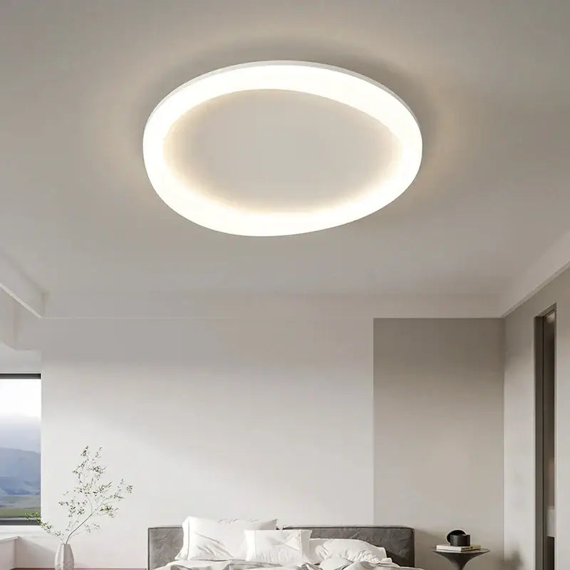 Modern white circular cloud ceiling light with sleek minimalist design providing soft glow illumination for bedroom decorbites ceiling light