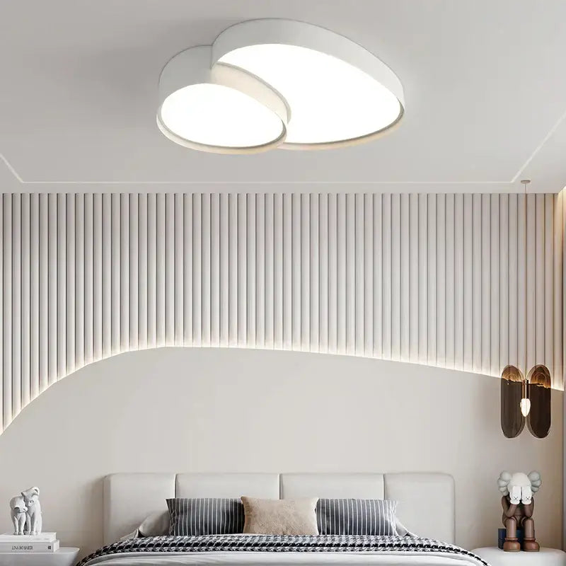Modern white cloud ceiling lights with sleek overlapping circular led panels for living room decorbites ceiling lights