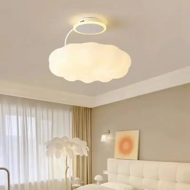 Modern white cloud ceiling lights led nursery bedroom lamp featuring a soft off-white cloud ceiling design with sleek base