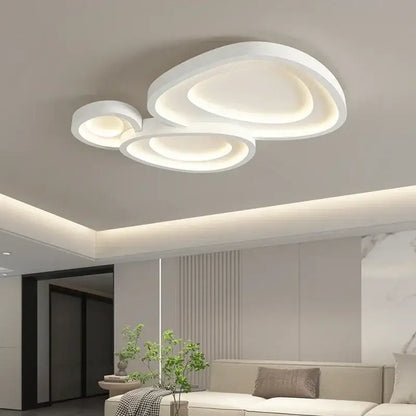Modern white cloud designer ceiling lights with layered circular led design for living room decorbites ceiling lights