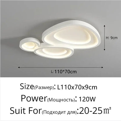 Modern white cloud designer ceiling lights with layered circular led design for living room decorbites ceiling lights