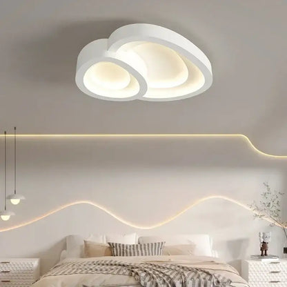 Modern white cloud designer ceiling lights with layered circular design and soft ambient glow for living room decorbites ceiling lights