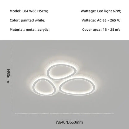 Modern white cloud ring led ceiling light with sleek metal and acrylic design from decorbites circular lumines panel