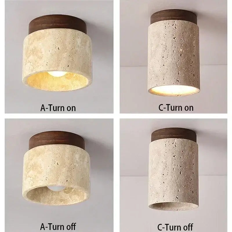 Rustic white concrete and wood pendant light with warm textured finish ideal for kitchen lighting area up to several square meters