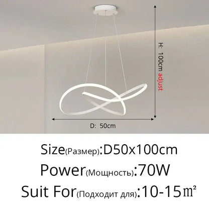 Modern white decorbites cloud chandelier with elegant intertwined circular led design for living room ceiling light