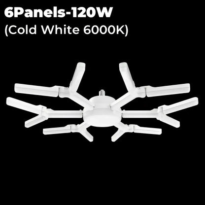 Modern white deformable led garage lights with six cold white 6000k panels by decorbites for garage ceiling decor